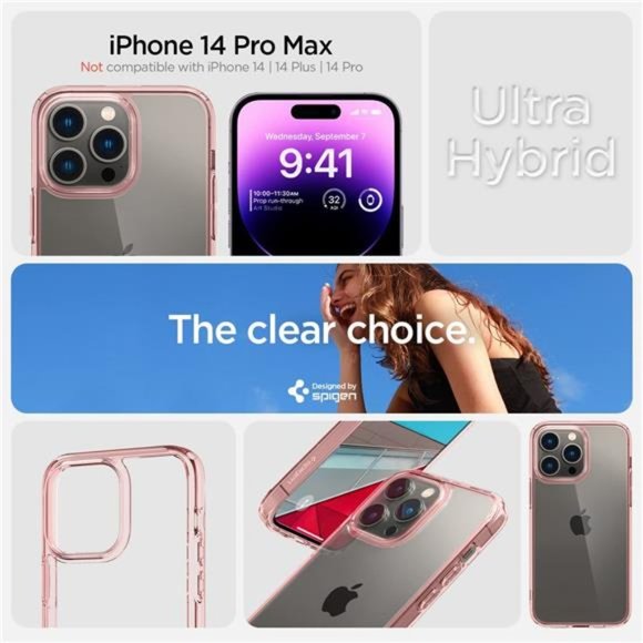 Slim Ultra Hybrid Designed for iPhone 14 Pro Max Case (2022) TPU-PC Back - Picture 2 of 7